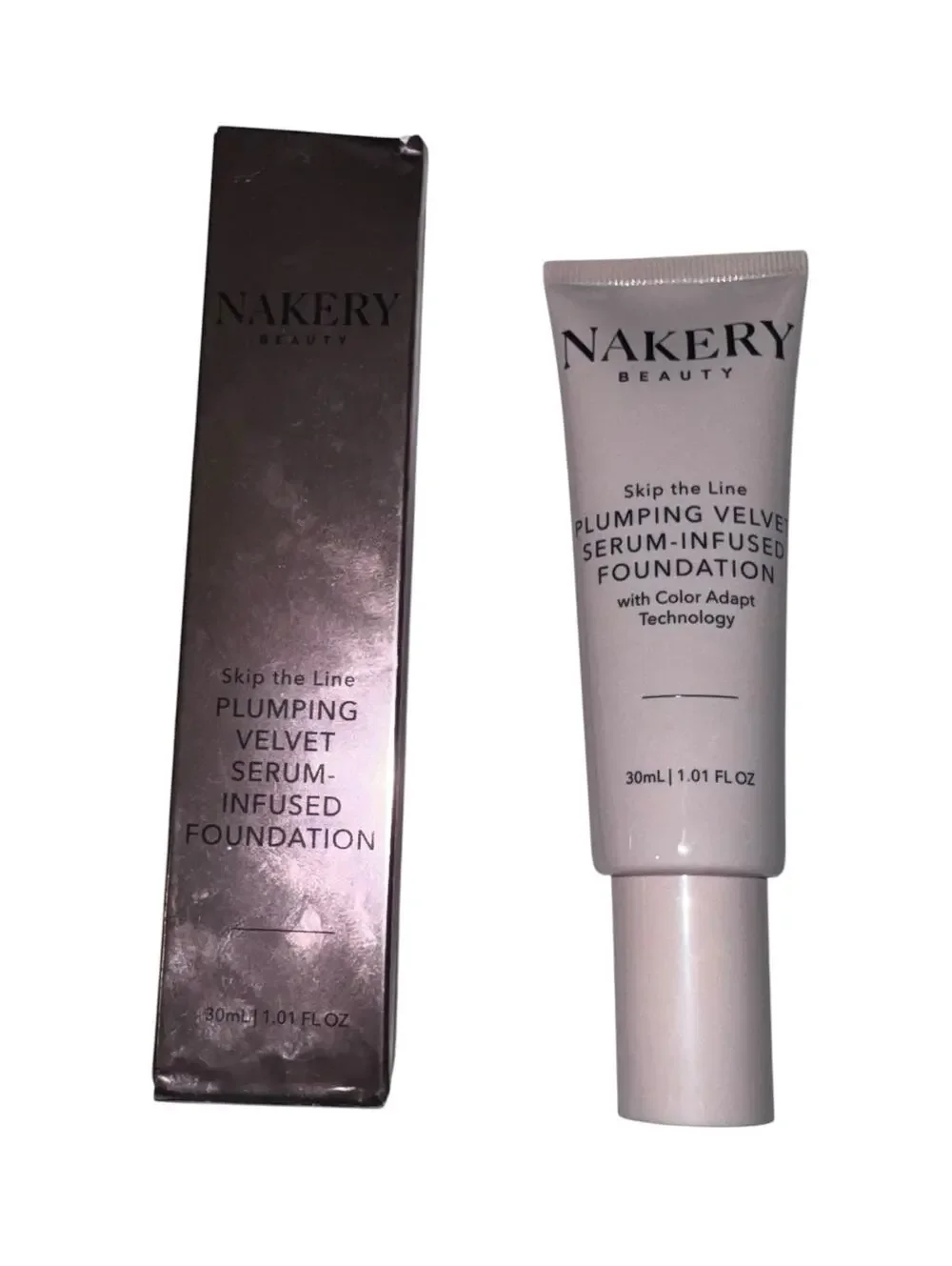 New Nakery Skip The Line Plumping Velvet Serum Infused Foundation Shade Deep Lux